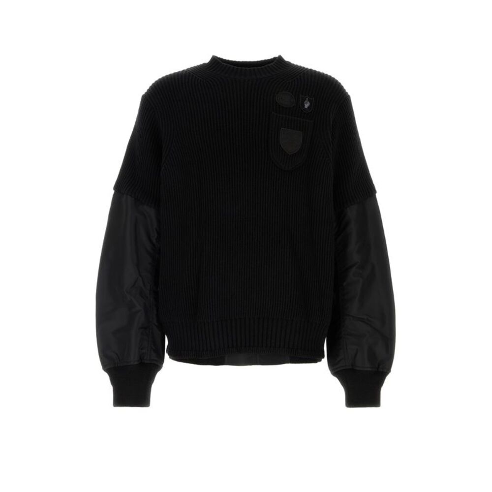 Sacai Men Sacai Gonz Multi Patch Nylon Twill X Knit Sweater
